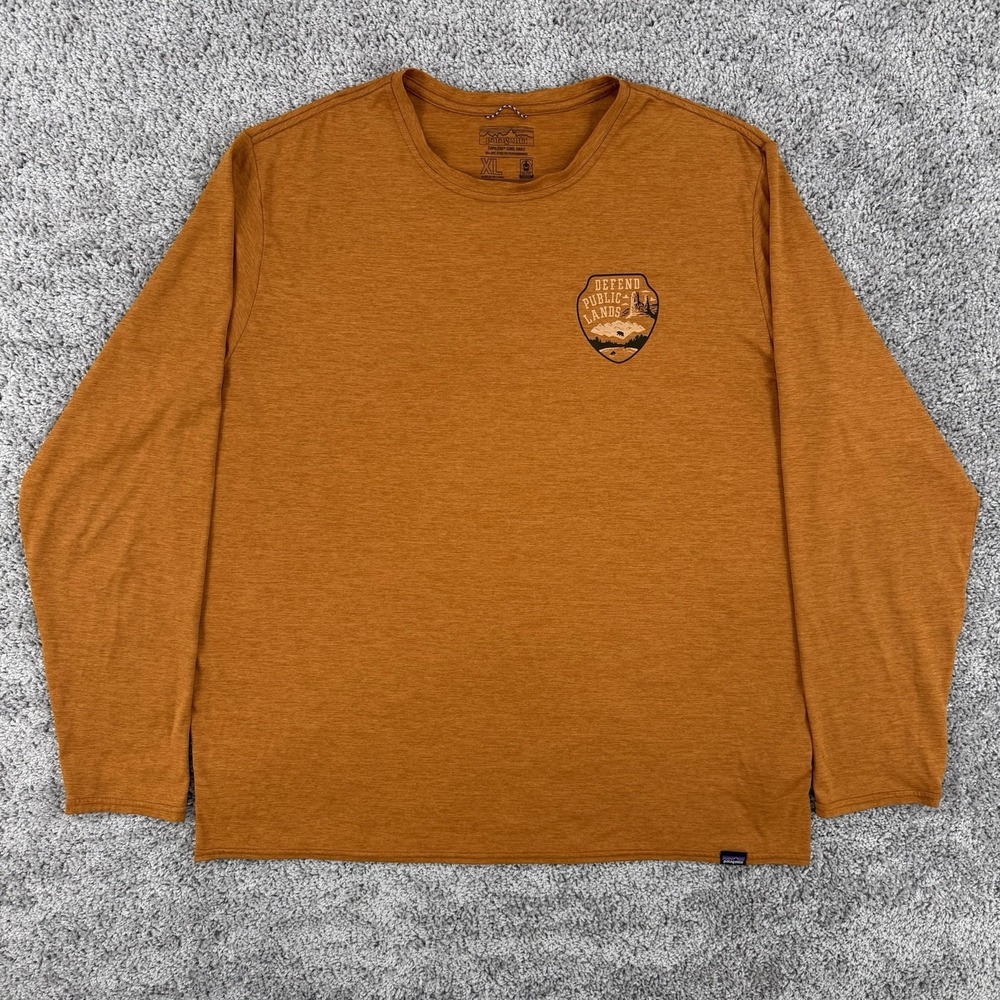 Patagonia Longe Sleeve Capilene Cool Daily Graphic Shirt Men's XL Orange